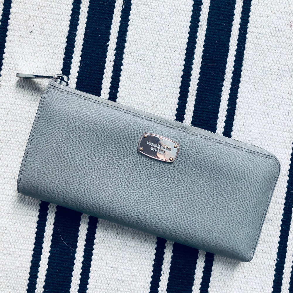 Michael Kors Gray Zip-Around Wallet